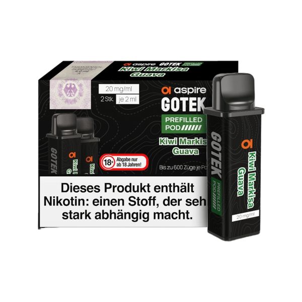 Aspire Gotek Prefilled Pods 50MG 5ml - Kiwi Markisa Guava (Box of 20)
