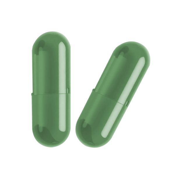 1000 Size 0 Empty Gel Capsules (Light Green)