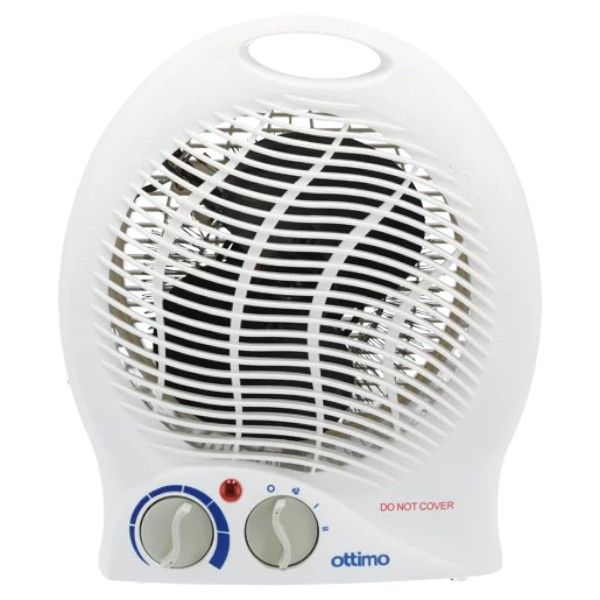Ottimo White Winter Fan Heater 2000W - Compact Portable Hot &amp; Cool Comfort