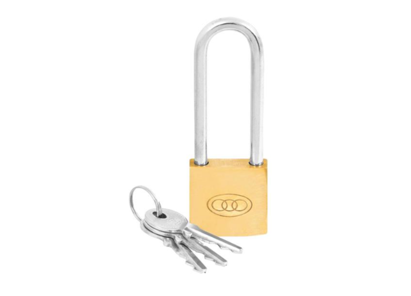 Tri Circle 25 mm Brass Long Shackle Padlock