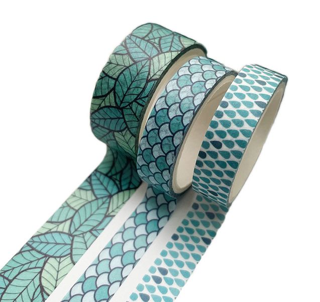 Washi Tape Box Set of 3 (Stripes Various Blue)