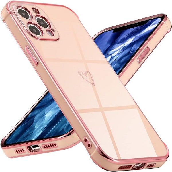 Electroplated love iPhone Cover - Peach