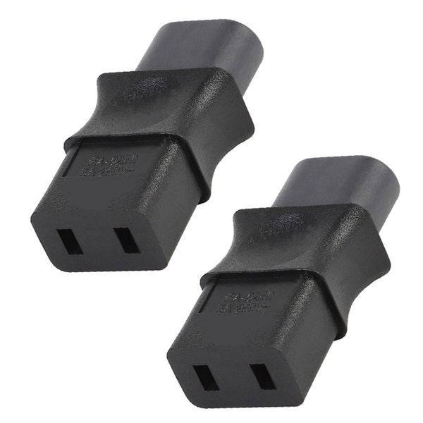 2 Pcs 2-Pin Iec 320 C8 Male To Iec 320 C9 Female Ac Adapter 6A/250V
