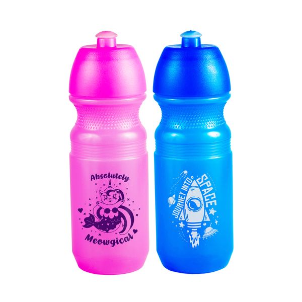 Lumoss - Sportec 9 Water Bottle 600ml - 2 Pack Neon Pink &amp; Blue