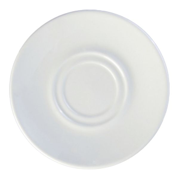 6 Piece Saucer 12cm Double Well White Porcelain Blanco