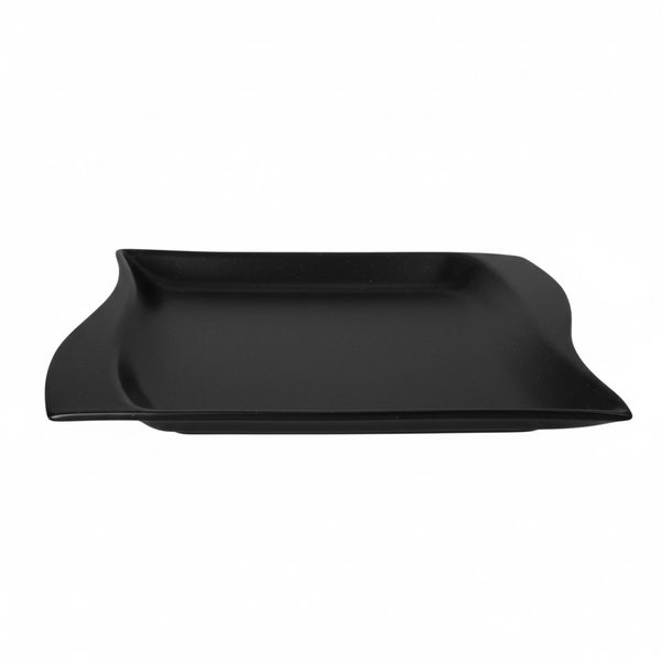 Black Wavy Dinner Plate 20cm x 20cm x 3.5cm - Set of 8