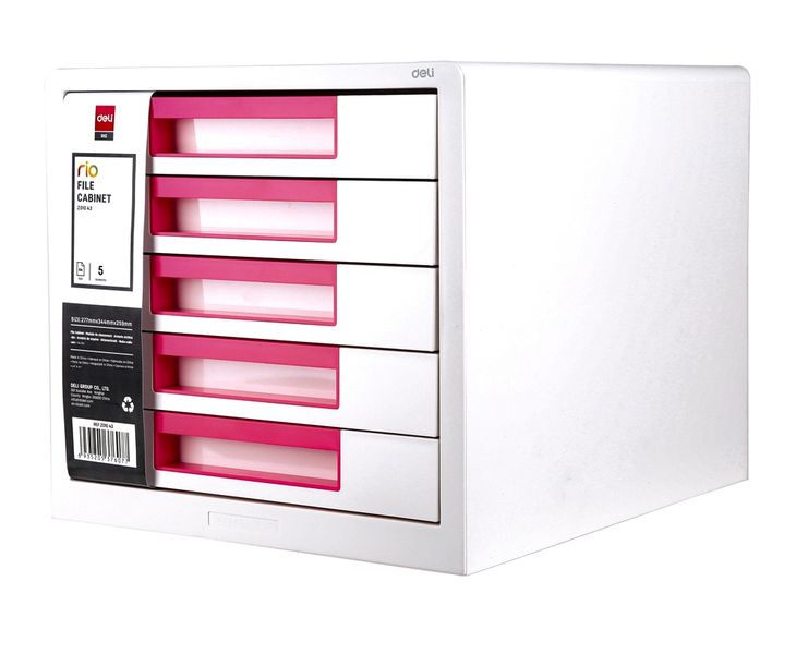DELI Filing Cabinet - 5 Drawers - Pink