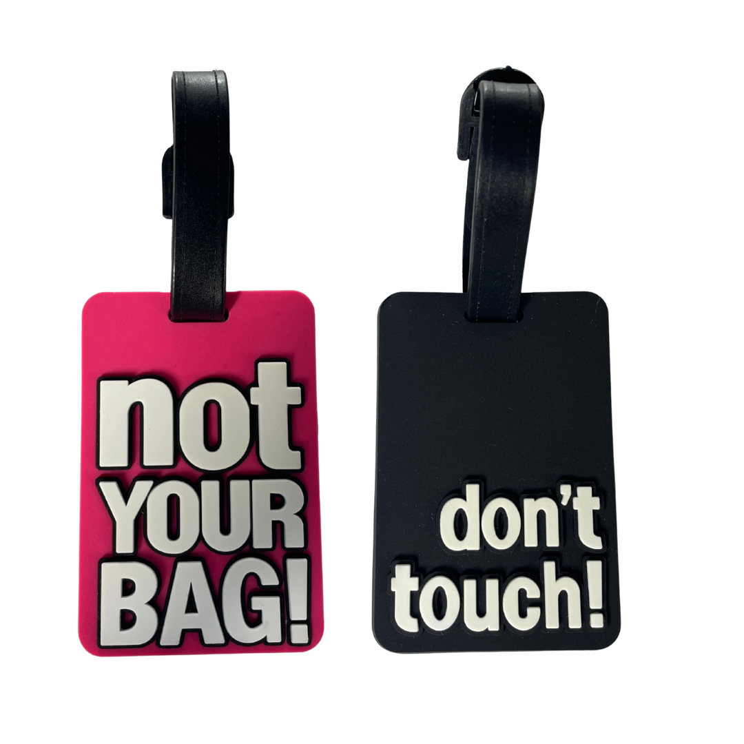 Travel Mate "Not Your Bag" and "Don't Touch" Rubber Luggage Tag Set