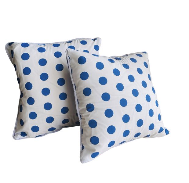 Lizzie Polka Dot Luxury Standard Cushion Covers with Buttons - Set of 2
