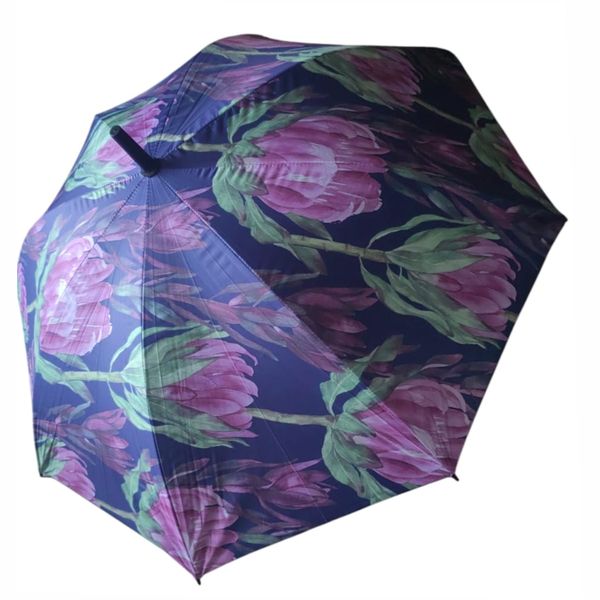 Large - Floral Print - Travel Umbrella with Round Handle.