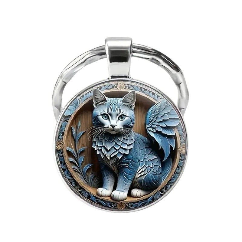 Charming Cat Key Chain - Blue