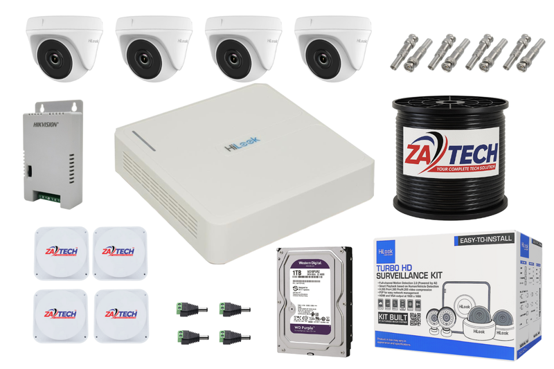 HiLook 4CH Full Dome CCTV Kit With 1TB HDD and Zatech Junction Boxes