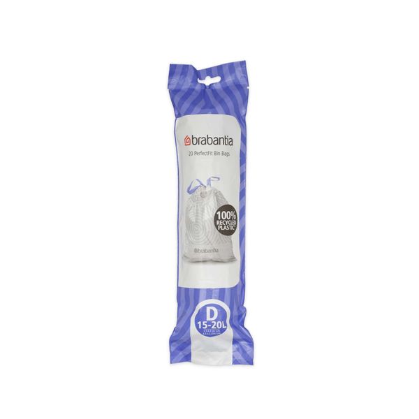 Brabantia - PerfectFit Bin Bags Code D 15-20L - 1 Roll with 20 Bags