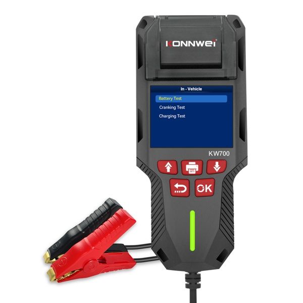 KONNWEI KW700 12V/24V Battery Tester with Built-In Printer 10-2000 CCA