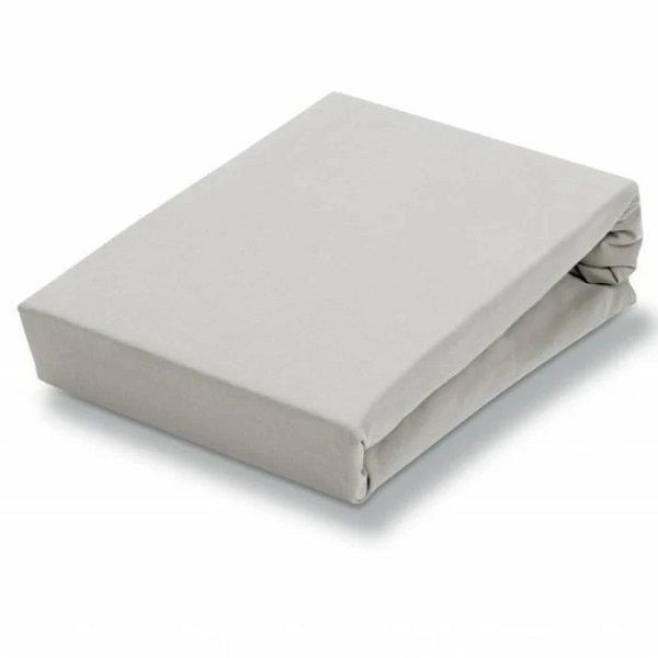 200 Thread Count 100% Cotton Percale Fitted Sheet - Light Grey