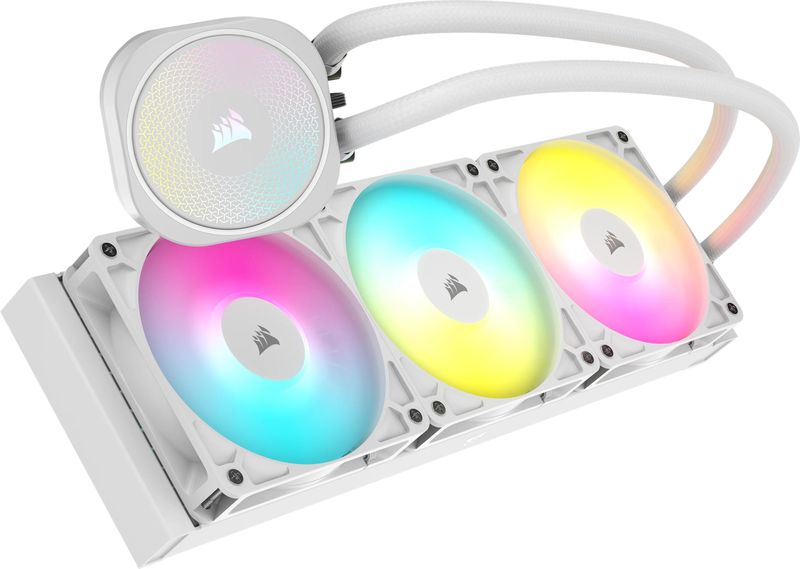 Corsair Nautilus 360 RS ARGB Liquid Cooler - White 3x120mm Fans, 1700 RPM
