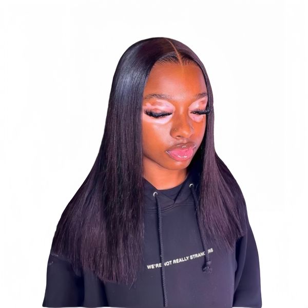 18-inch Full Frontal Straight Wig Human Hair