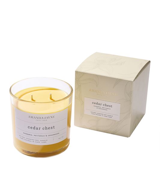 Amanda-Jayne Cedar Chest Double Wick Glass Candle 370g