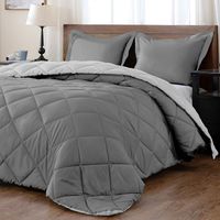 Reversible 5 Piece Comforter set Charcoal and Grey