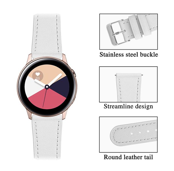 Garmin Vivoactive 4 Leather Watch Strap - White