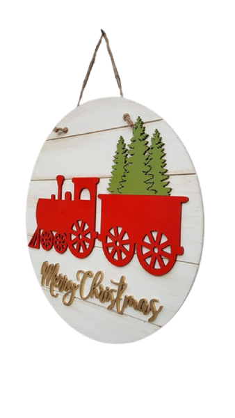 Merry Christmas Train Sign
