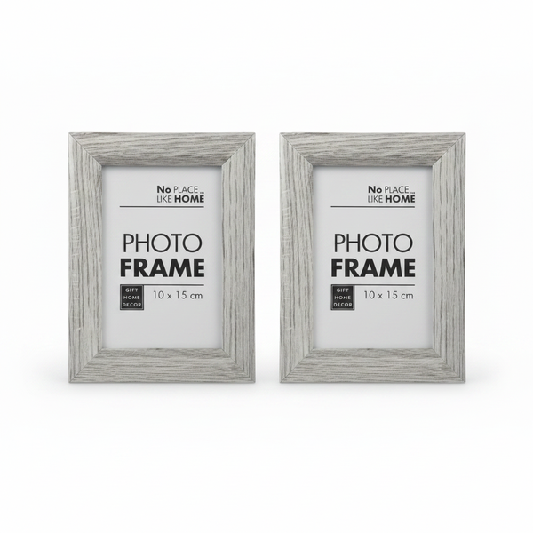 No Place Like Home MDF Woodgrain Picture Frame 10x15cm for Photos - 2 Pack