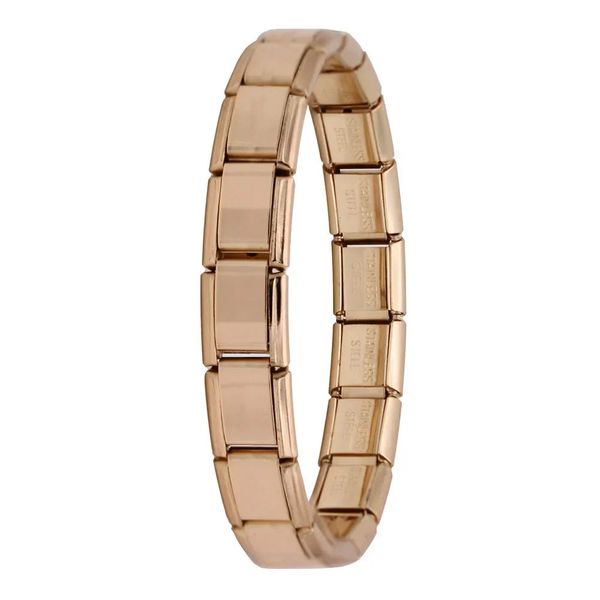 Embellished Charm 18 Inter-Link Bracelet Rose Gold 9mm