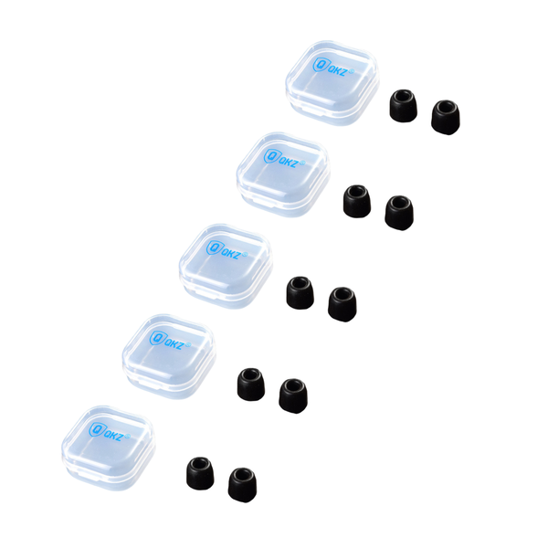QKZ In-Ear Monitor/Earphone Memory Foam Eartips - Medium - 5 Pairs - Black