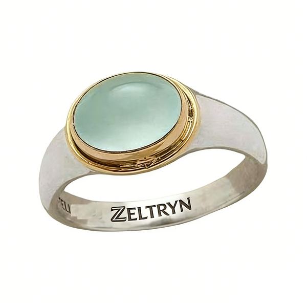 ZELTRYN Elegant and Warm Women's Ring With Blue Jade Gemstone