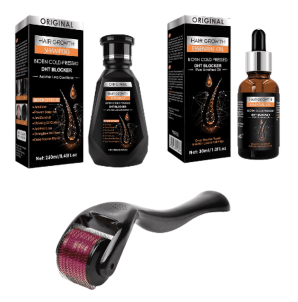 Biotin Hair Shampoo, Biotin Hair Growth Essential Oil &amp; 0,5mm Derma Roller