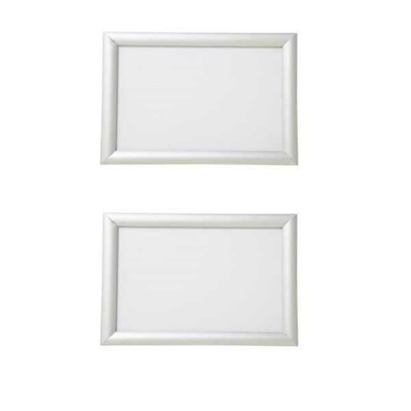 Set of 2 A4 Easy Loader Poster Frames with Mitred Corners Deluxe Aluminium