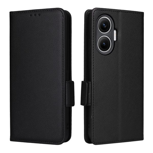 Lychee Patterned Leather Cover Compatible With Xiaomi Poco M7 Pro 5G