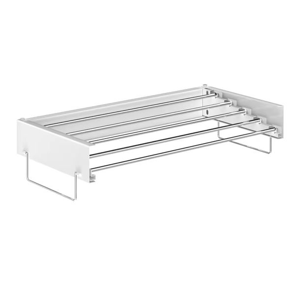Bathroom Drying Rack 100cm White - Space-Saving Towel &amp; Clothes Rack