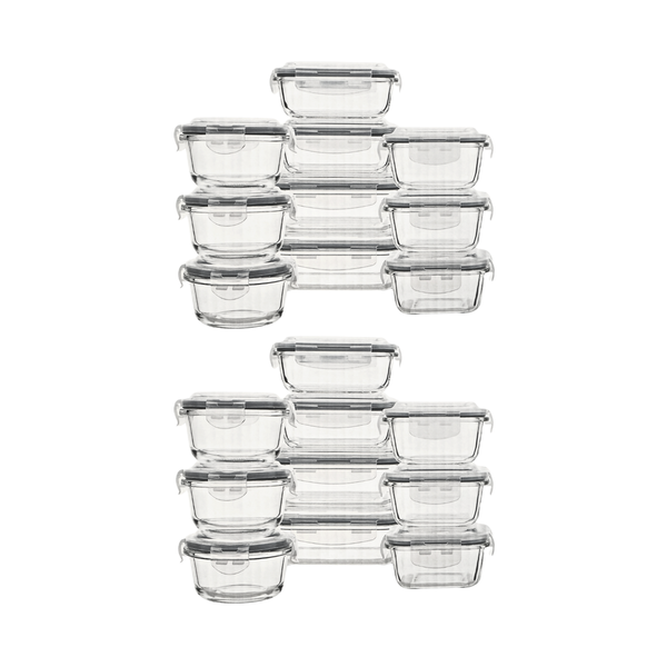 Deluxe 20 Piece Borosilicate Glass Food Container Set