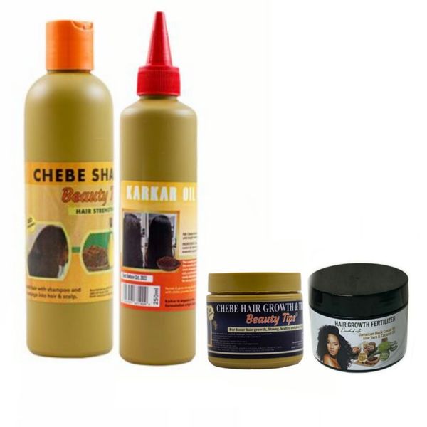 Chebe Shampoo, Chebe &amp; Karkar Oil &amp;Treatment with Hair Growth Fertilizer
