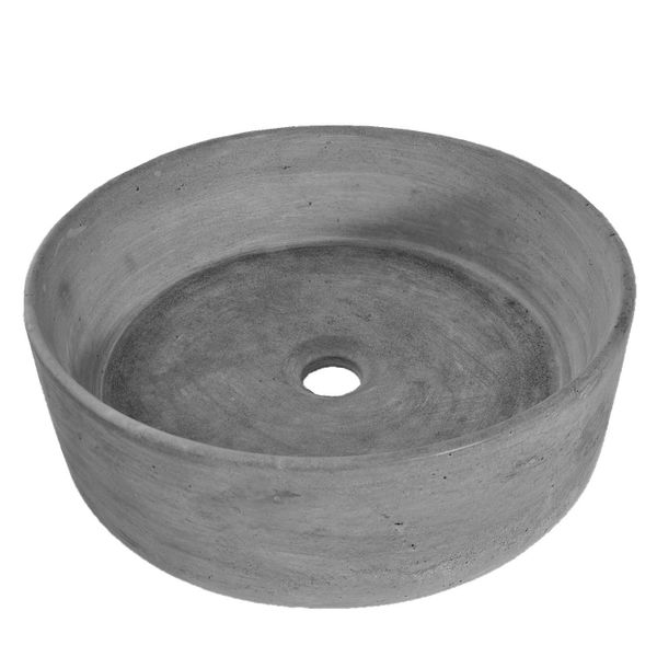 Charcoal Round Cement Countertop Sink 40cm x 12 cm