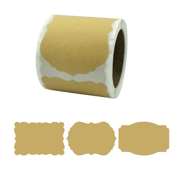 Natural Kraft Paper Label Stickers Roll ( 100 Stickers)