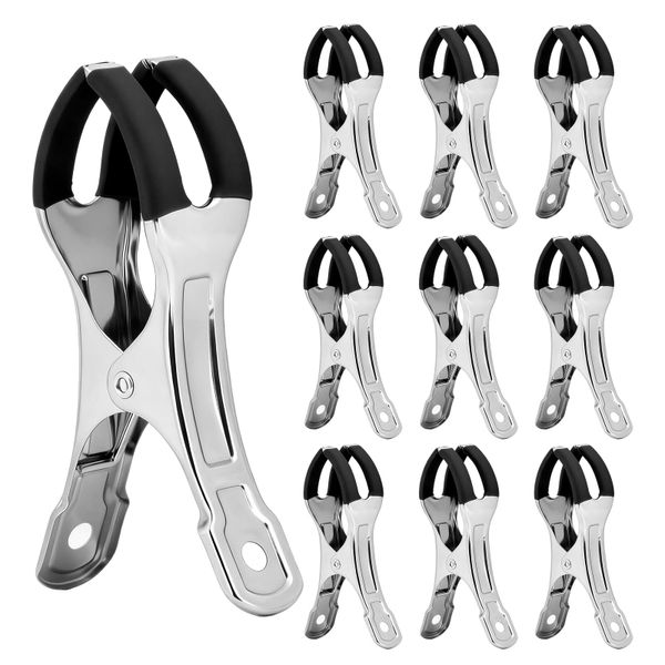 10 Pack Large Clothespins, 4.72 Inch Heavy Duty Metal Spring Clips