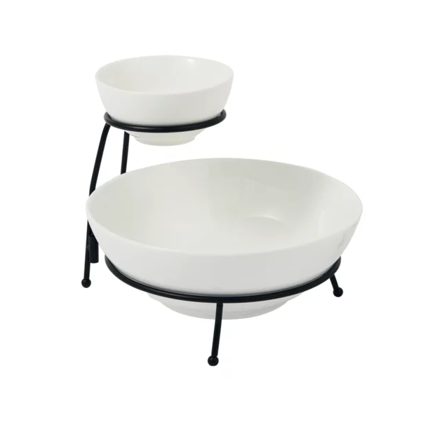 2 tier serving bowl set