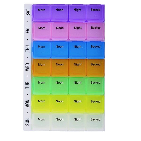 Weekly Pill Organizer 3 Times A Day + Backup