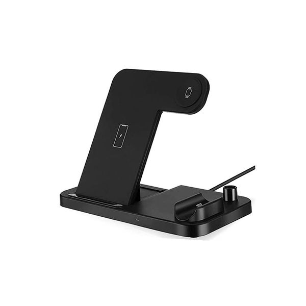 4 in 1 Foldable &amp; Adjustable Fast Wireless Charging Dock Station-Black