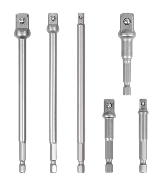 6-Piece Drill Bit &amp; Socket Adapter Set - Impact-Grade Hex Shank Tool