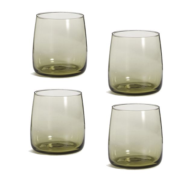 Set of 4 x 330ml Short glass - Charcoal Colour-6941023188785