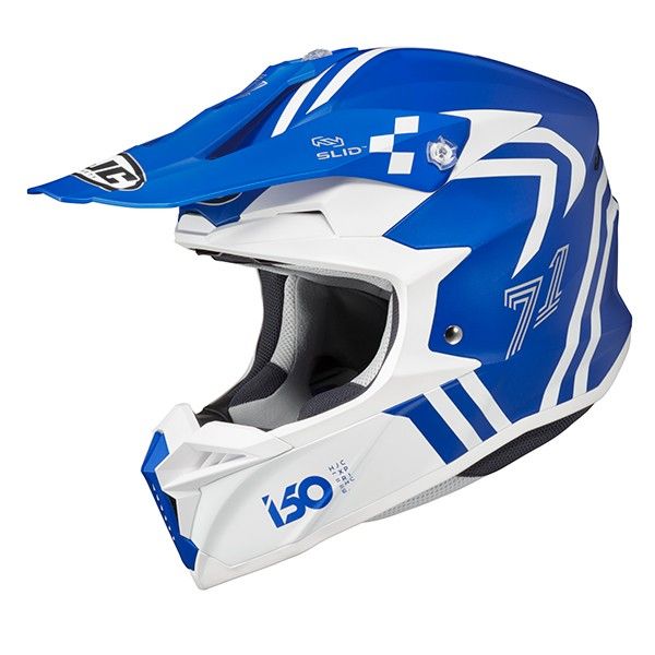 HJC I50 Hex White/Blue Helmet