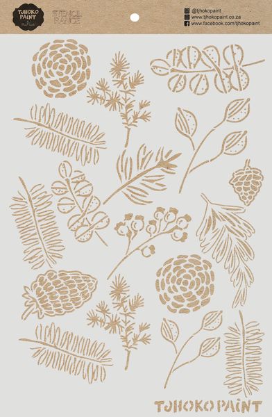 Tjhoko Paint Stencil - A4 - Forest Foliage