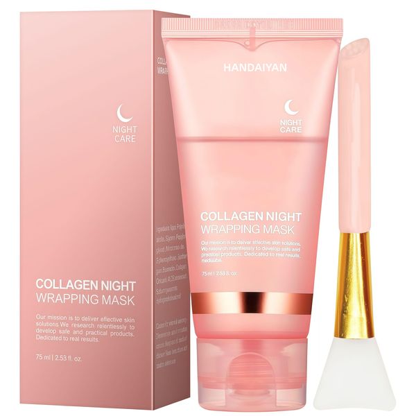 Handaiyan Collagen Night Wrapping Mask,Peel-off Night Mask With Applicator