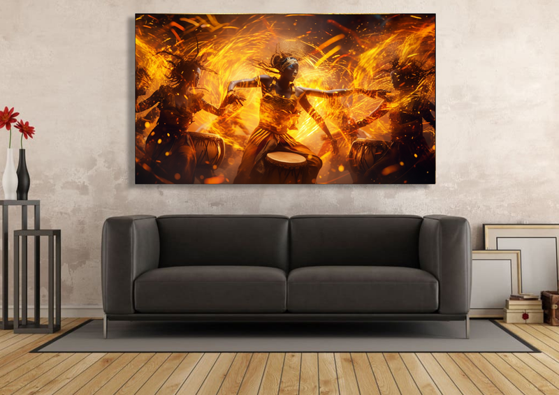 Canvas Wall Art -Rhythmic Fire Abstract - IM0341