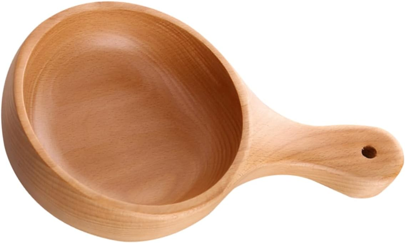 18cm Sealed Bamboo Wooden Bowl with Handle - Natural Elegance, Everyday Use