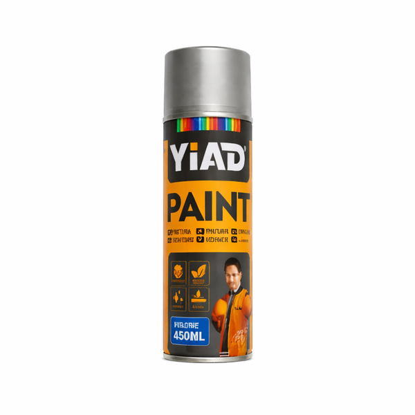 59852 YIAD Spray Paint 450ML Teji Silver - High Multi-Surface Aerosol
