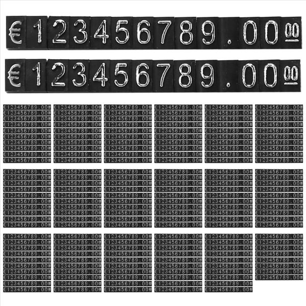 180Sets Plastic Cubes Price Display Tags Adjustable Number Label